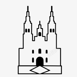 孔波大教堂孔波斯特拉加利西亚图标高清图片