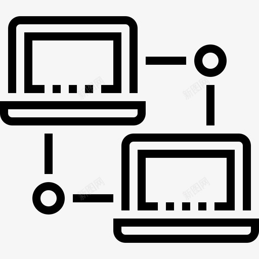局域网计算机连接图标svg_新图网 https://ixintu.com 因特网 局域网 网络和云计算 计算机 连接