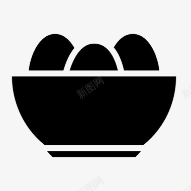 鸡蛋碗古饮食铭文图标图标