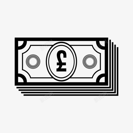 英镑钞票现金货币图标svg_新图网 https://ixintu.com 现金 英镑 英镑钞票 货币