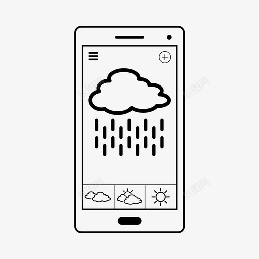 移动天气应用程序智能手机图标svg_新图网 https://ixintu.com 应用程序 智能手机 移动天气