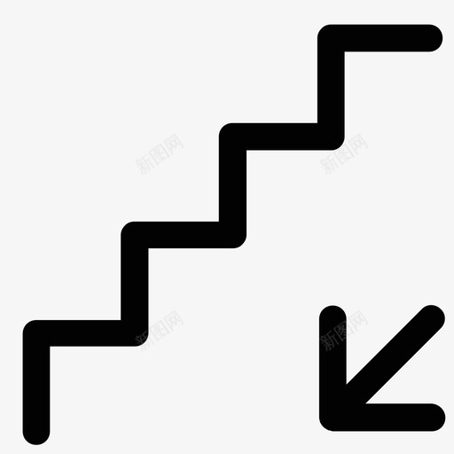 楼梯方向向下图标svg_新图网 https://ixintu.com 向下 指路 方向 标志 楼梯
