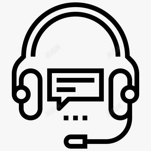 在线会议通信耳机图标svg_新图网 https://ixintu.com 在线会议 声音 支持 耳机 通信 通信和连接