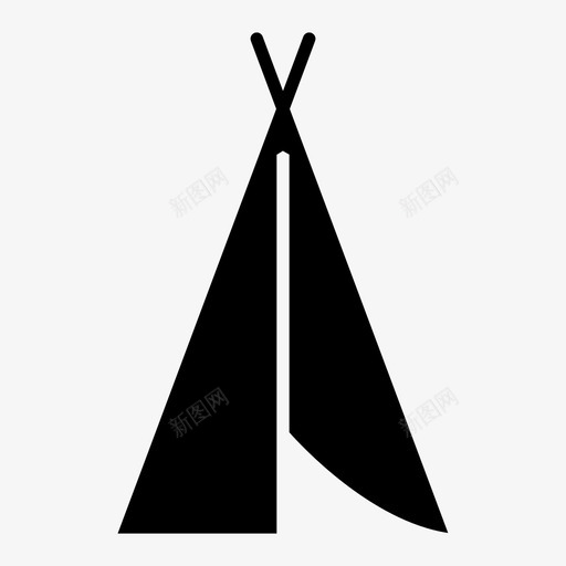 露天提皮印第安人户外图标svg_新图网 https://ixintu.com 印第安人 帐篷 户外 露天提皮 露营