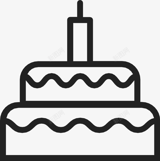 蛋糕生日蜡烛图标svg_新图网 https://ixintu.com 甜点 生日 蛋糕 蜡烛 食物