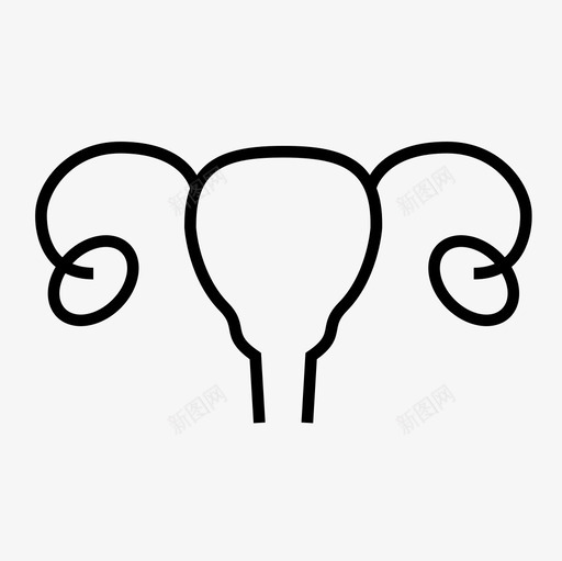 子宫女性妇科图标svg_新图网 https://ixintu.com 内部器官 医学 医学细线图标集 女性 妇科 子宫
