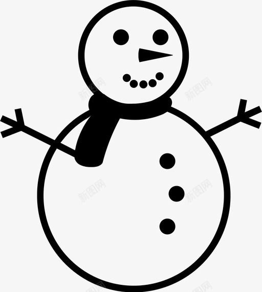 雪人圣诞节欢乐图标svg_新图网 https://ixintu.com 冬天 圣诞节 欢乐 雪人