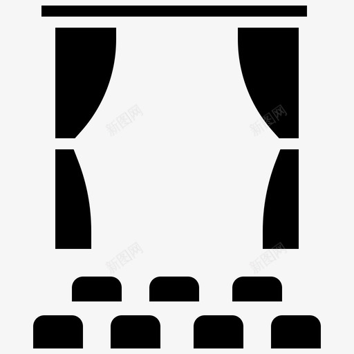 舞台电影院电影图标svg_新图网 https://ixintu.com 剧院 电影 电影和电影符号 电影院 舞台 银幕