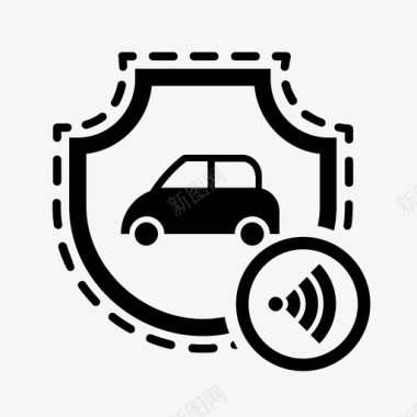 汽车保险无线共享安全栓系图标图标