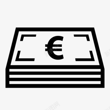欧元纸币钞票货币图标图标