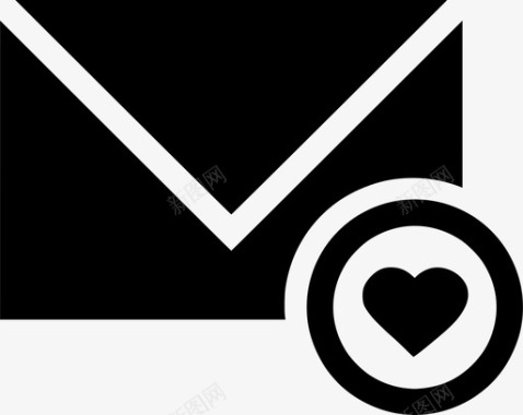 电子邮件收藏夹电子邮件心形图标图标
