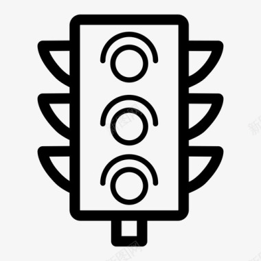 红绿灯信号灯停车灯图标图标