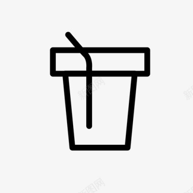 饮料杯咖啡吸管图标图标
