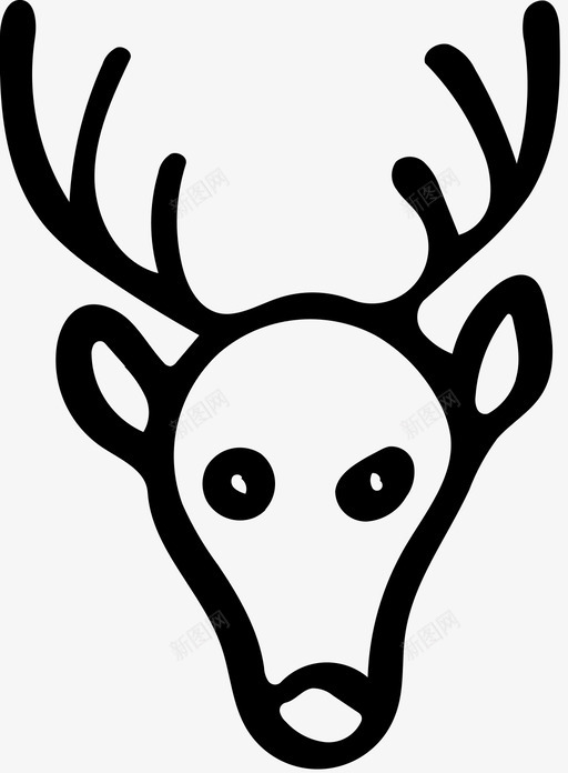 驯鹿动物麋鹿图标svg_新图网 https://ixintu.com 动物 圣诞老人手绘 驯鹿 鲁道夫 麋鹿