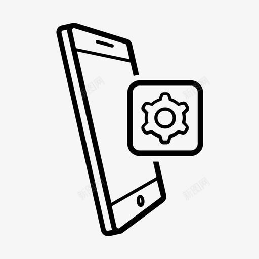 移动设置应用程序配置智能手机图标svg_新图网 https://ixintu.com 智能手机 移动应用程序 移动设置应用程序 配置