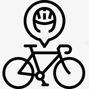 自行车头盔头保护图标图标