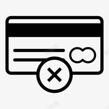 信用卡取消不付款拒绝信用卡图标图标