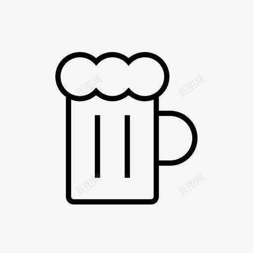 啤酒酒饮料图标svg_新图网 https://ixintu.com 啤酒 玻璃杯 酒 食物细线图标集 饮料