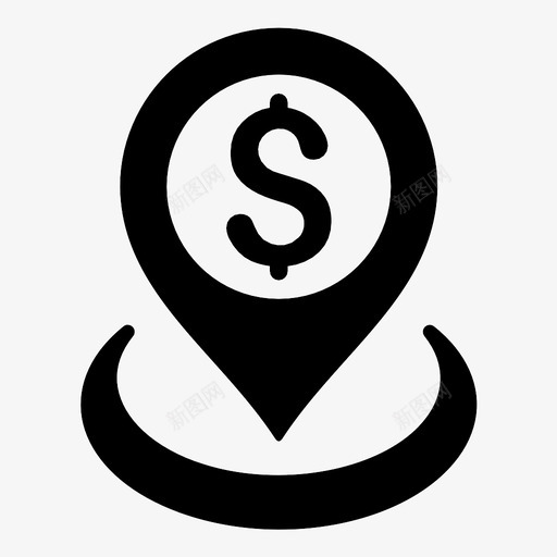 美元配售银行标记金融图标svg_新图网 https://ixintu.com 地点 地理定位 点 美元配售 金融 银行标记