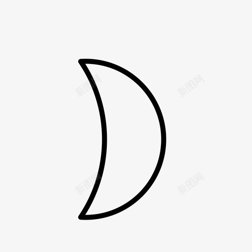 月亮半圆夜晚图标svg_新图网 https://ixintu.com 半圆 夜晚 夜间模式 月亮 简单线条