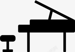 家庭音乐钢琴椅子音乐会图标高清图片