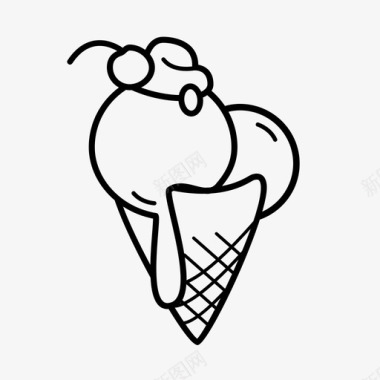 冰淇淋筒甜点冰淇淋图标图标