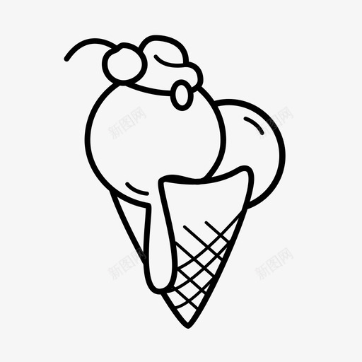 冰淇淋筒甜点冰淇淋图标svg_新图网 https://ixintu.com 冰淇淋 冰淇淋筒 夏天 甜品 甜点 融化