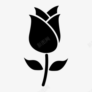 玫瑰花自然图标图标