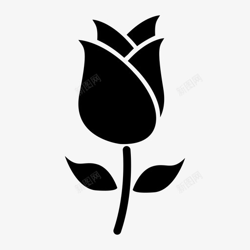 玫瑰花自然图标svg_新图网 https://ixintu.com 植物 浪漫 玫瑰 自然 花