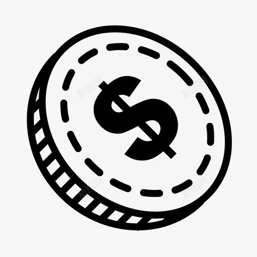 美元硬币美式金融图标svg_新图网 https://ixintu.com 美元硬币 美式 货币 金融