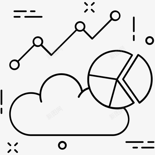 云图分析云计算图标svg_新图网 https://ixintu.com 云图 云计算 分析 杂项图标2 统计 饼图