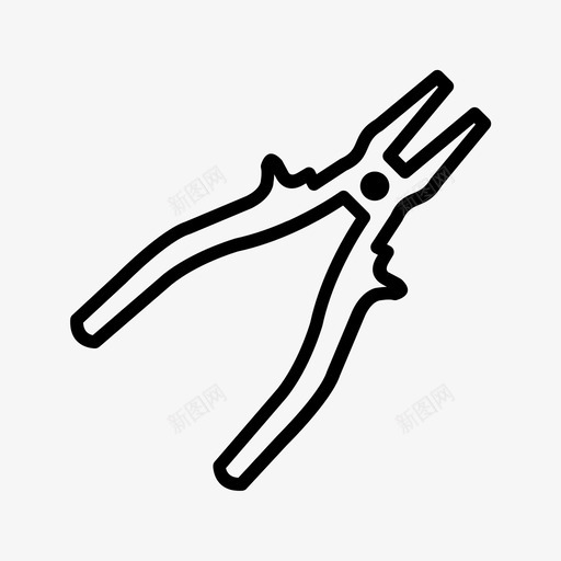 钳子建筑机械图标svg_新图网 https://ixintu.com 工作 工具 建筑 机械 钳子