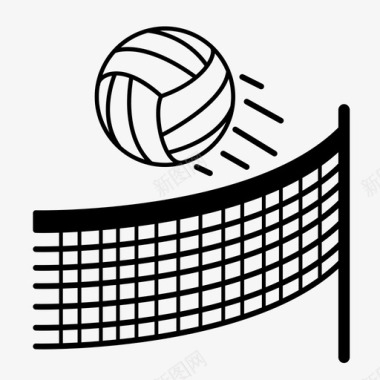 排球沙滩网图标图标
