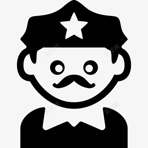 留着胡子的警察人们图标svg_新图网 https://ixintu.com 人们 留着胡子的警察