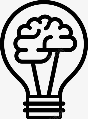 智能能源大脑灯泡图标图标