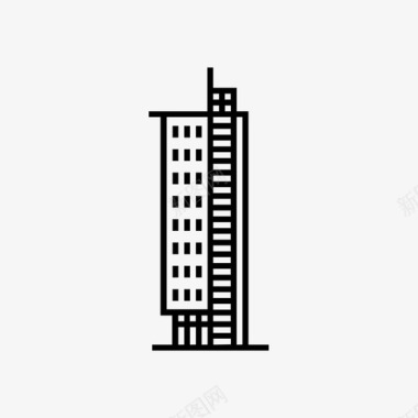 现代塔建筑城市图标图标