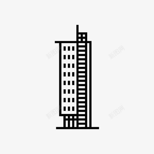 现代塔建筑城市图标svg_新图网 https://ixintu.com 城市 天际线 建筑 摩天大楼 现代塔
