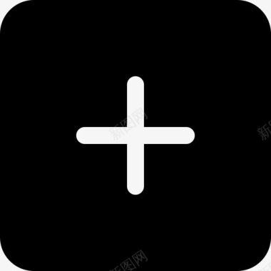 添加黑色方形按钮界面符号bigmug实心填充图标图标