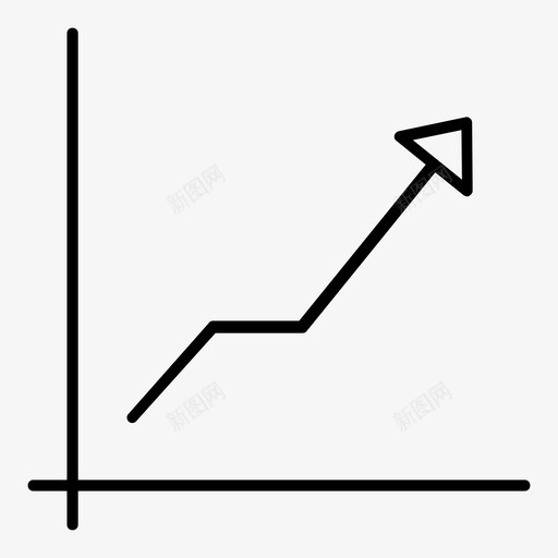 图表增长收入图标svg_新图网 https://ixintu.com 图表 基本图标集 增长 成功 折线图 收入