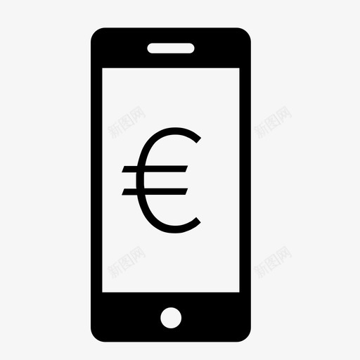 欧元电话现金货币图标svg_新图网 https://ixintu.com 支付 欧元电话 现金 电话现金 货币