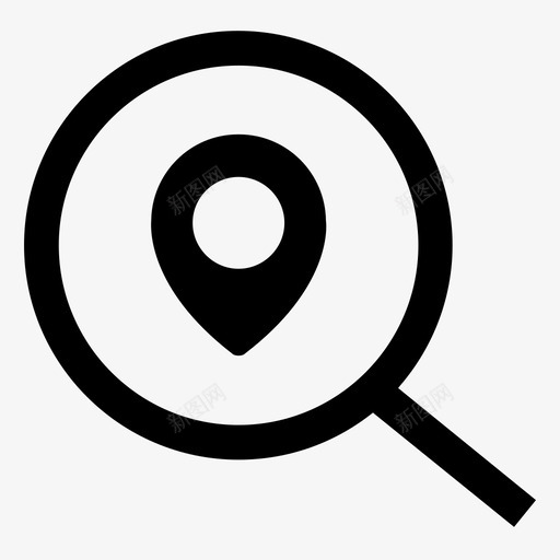 搜索位置查找位置地图图标svg_新图网 https://ixintu.com 地图 搜索位置 旅游搜索 查找位置 用户位置