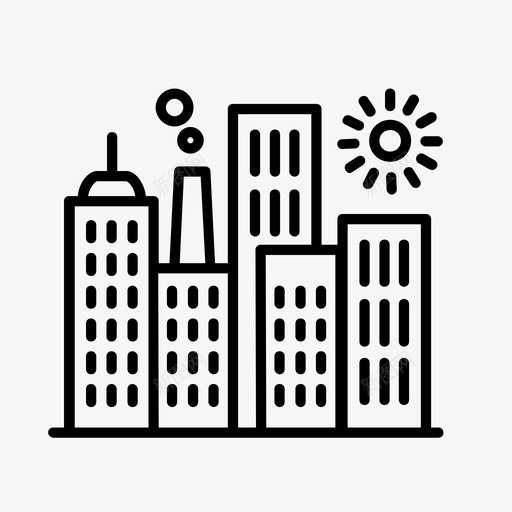 建筑物波士顿城市图标svg_新图网 https://ixintu.com 城市 城市景观 城镇 建筑物 波士顿