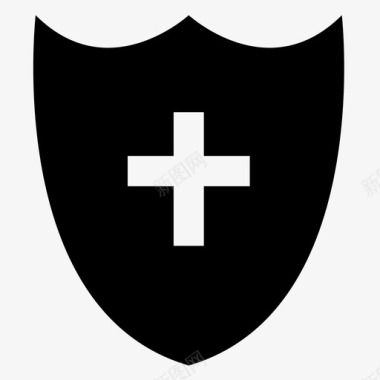 护盾掩护十字图标图标