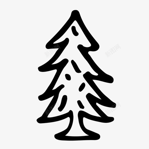 圣诞树绿色针叶树图标svg_新图网 https://ixintu.com 冬季圣诞假期 圣诞树 绿色 针叶树