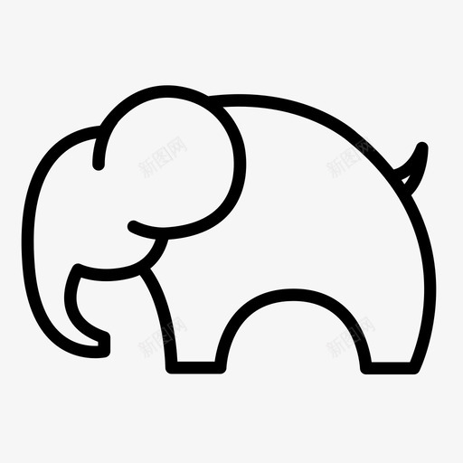 大象动物野生动物图标svg_新图网 https://ixintu.com 动物 大象 野生动物