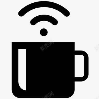 远程工作区咖啡共事图标图标
