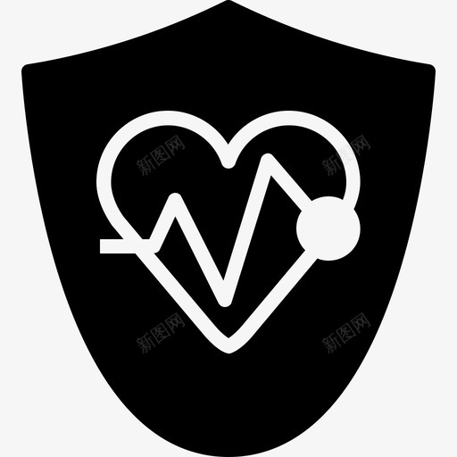 心脏保护医疗保健脉搏图标svg_新图网 https://ixintu.com 医疗保健 心脏保护 恶心的医学铭文 盾牌 脉搏