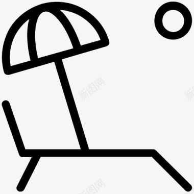 休息室海滩躺椅图标图标