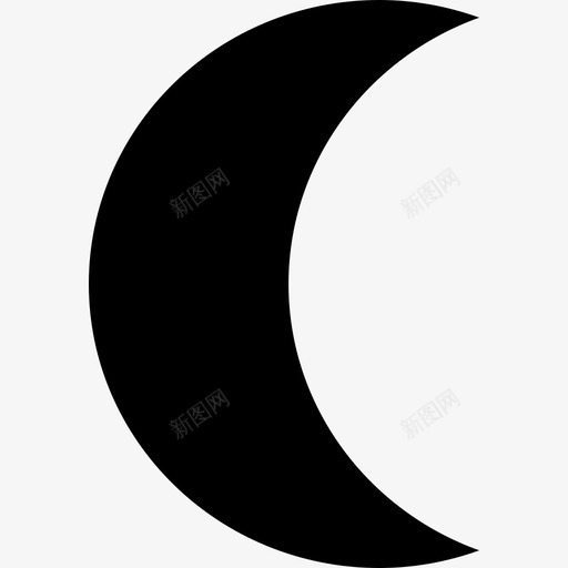 月相黑色新月形大杯实心填充图标svg_新图网 https://ixintu.com 填充 大杯实心 月相黑色新月形