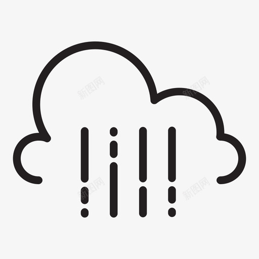 倾盆大雨多云下雨图标svg_新图网 https://ixintu.com 下雨 倾盆大雨 多云 天气图标集 阵雨